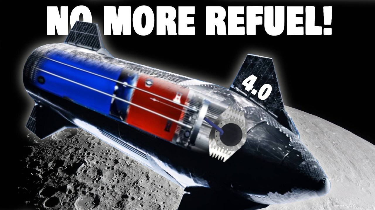 Безумный проект SpaceX Starship V4: как сокращение дозаправок для полета на Луну шокировало NASA