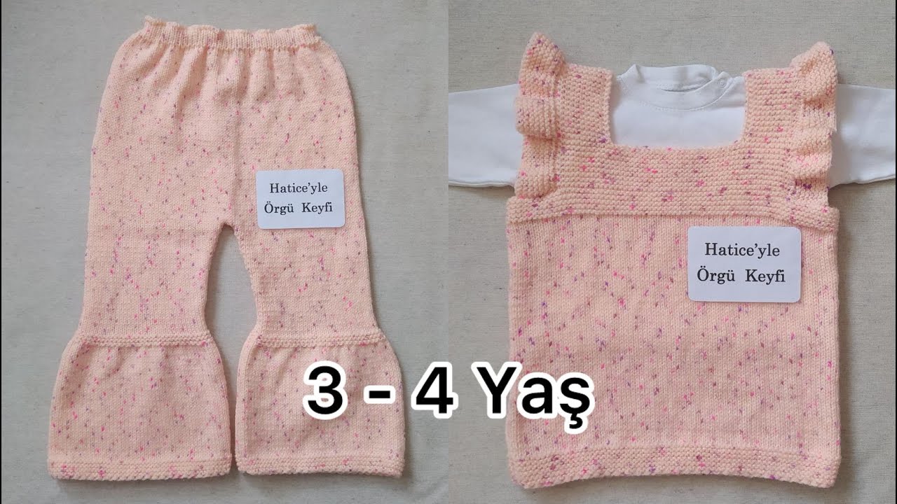 Azra Çocuk Pantolon Yapımı 3 , 4 Yaş İspanyol Paça Güzel Kolay Şık Kullanışlı Örgü Bebek Yelek Tarif