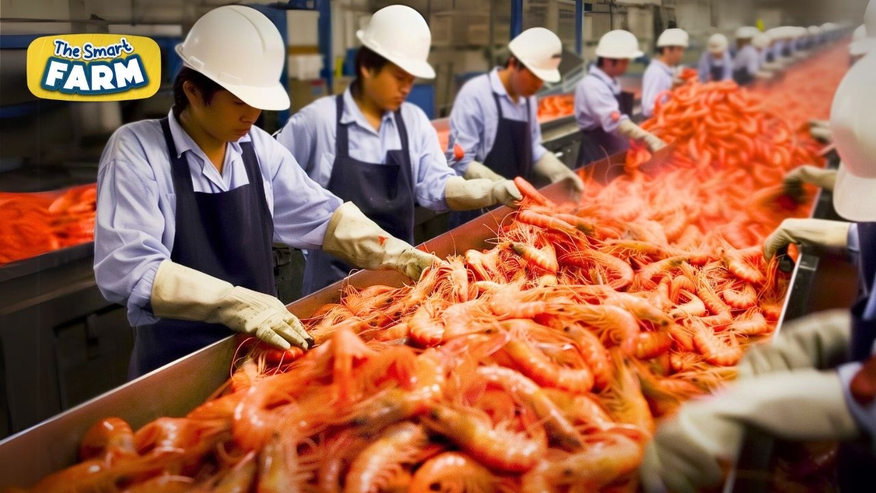 Harvesting MILLIONS of Shrimp For Mind-Blowing Market Distribution! This is How Shrimp Are Farmed!