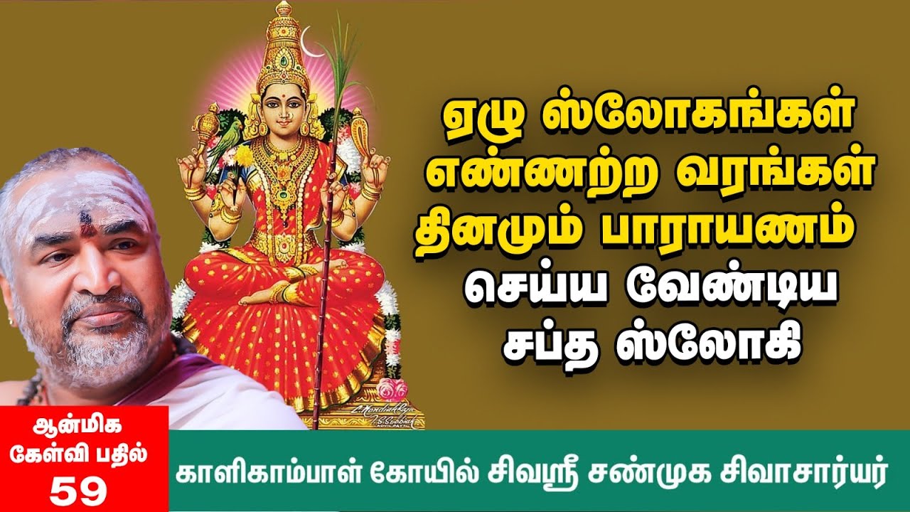 சப்த ஸ்லோகி | பயம் போக்கி பலம் சேர்க்கும் ஏழு ஸ்லோகங்கள் | Sapta Sloki #devimahatmyam