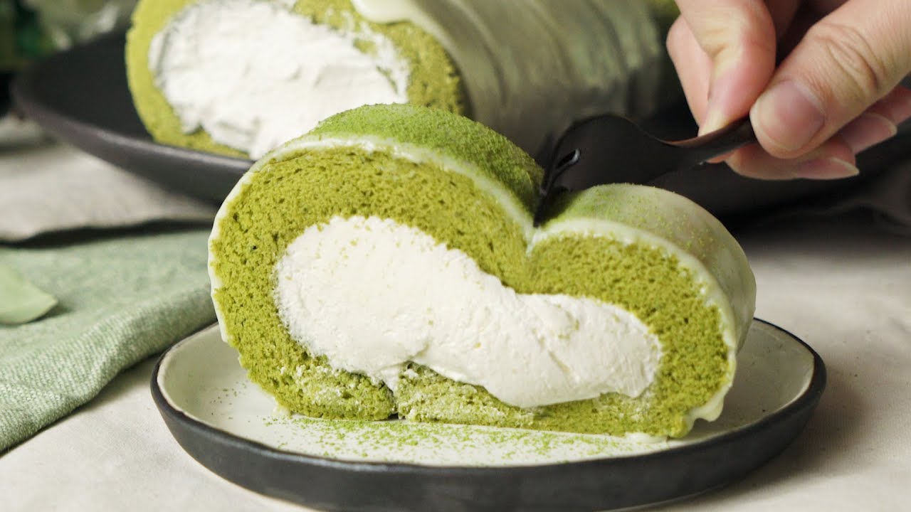 【クリーミー天国👼】抹茶のふわふわロールケーキ🍃