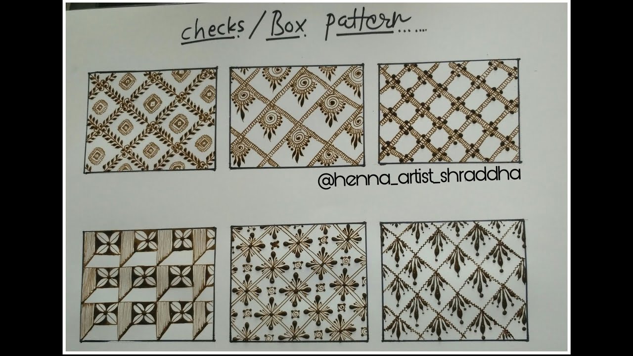 Checks And Boxex Pattern In Henna By Henna Artist Shraddha