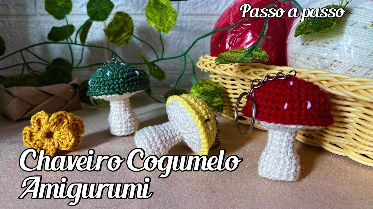 Cogumelo Amigurumi - chaveiro cogumelo 🍄