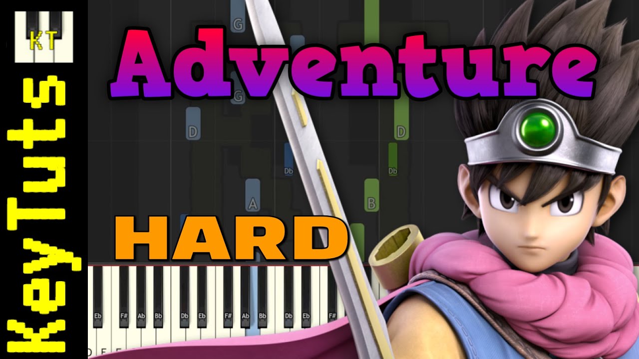 Adventure [Dragon Quest III] - Hard Mode [Piano Tutorial] (Synthesia)