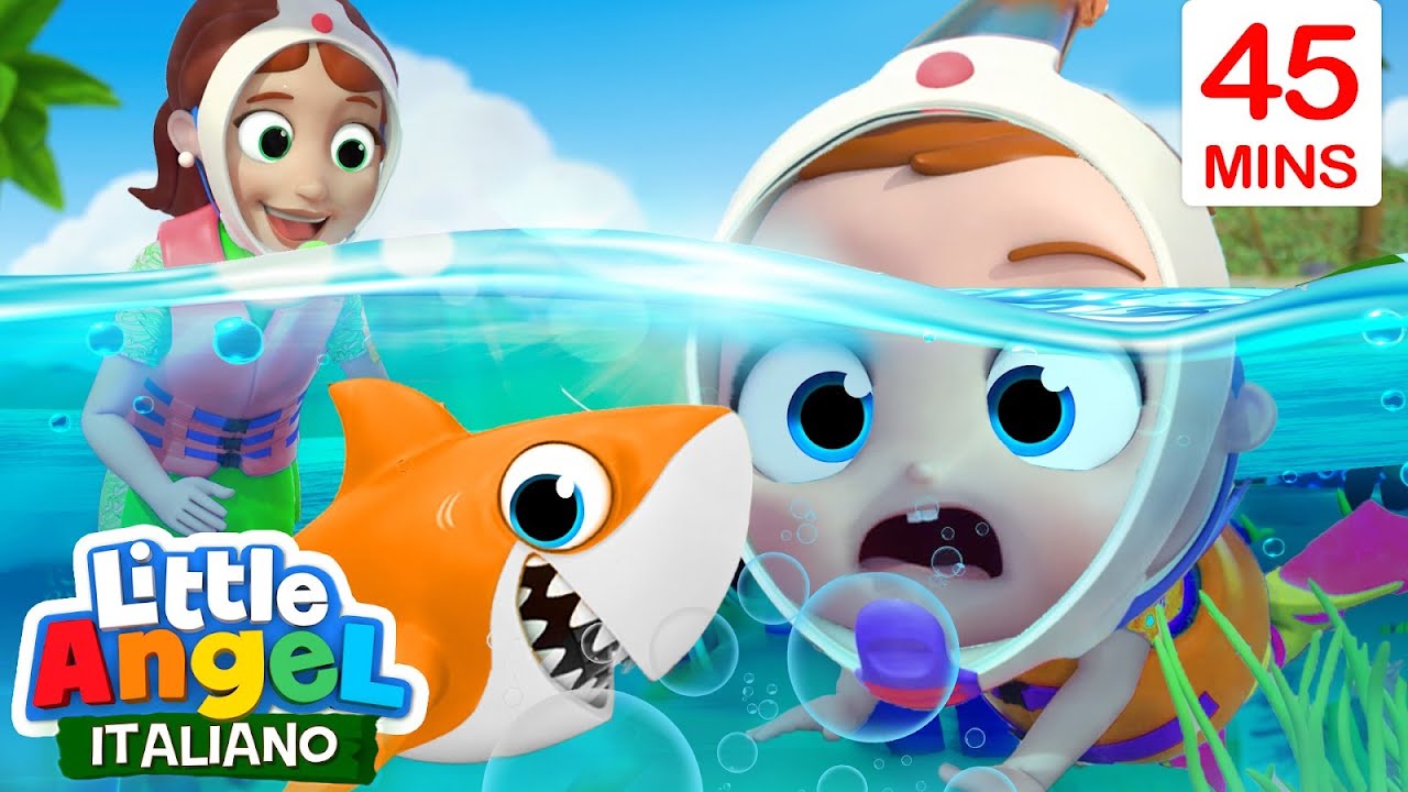 Esplorando l'Oceano Blu 🐳🏄‍♀️Cartoni Animati Con Gianni Piccino - Little Angel Italiano