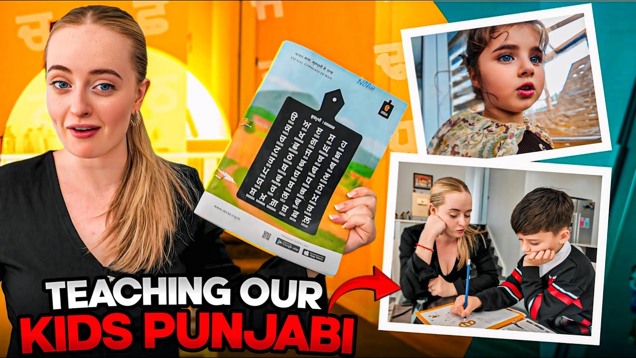 Teaching Our Kids NOAH & HAZEL PUNJABI! ੳ ਅ ੲ 🇮🇳✨