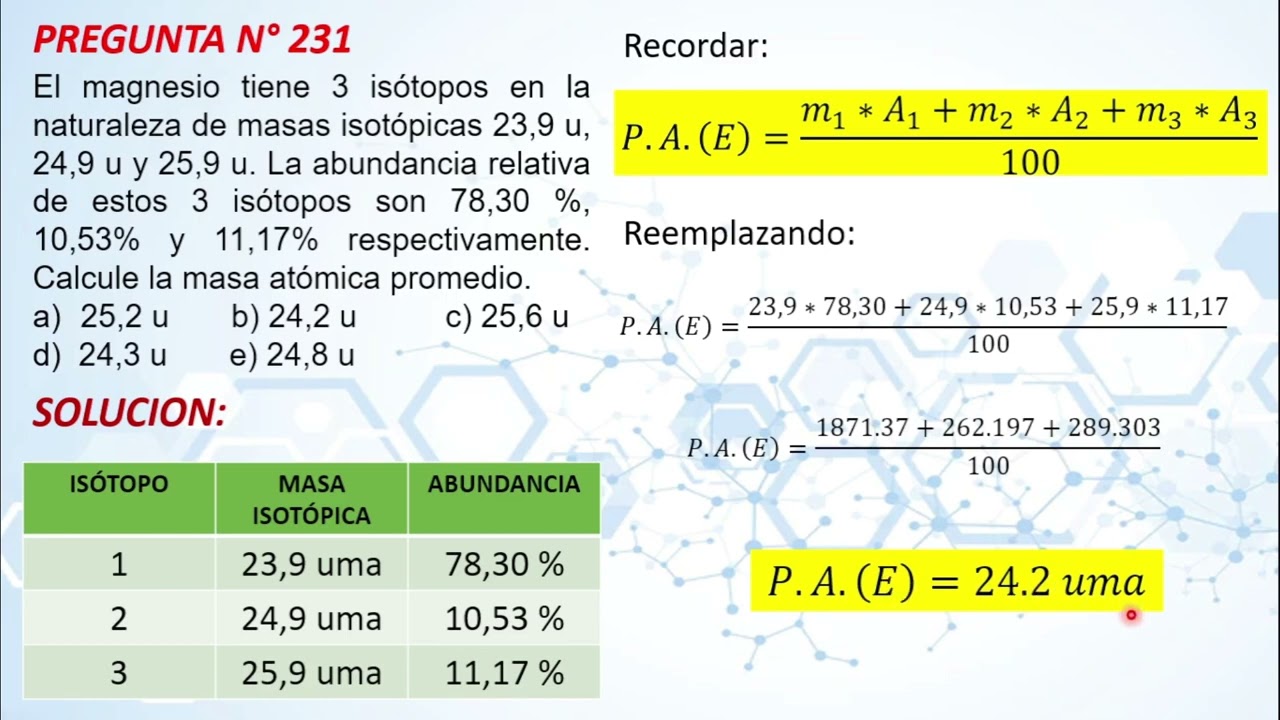 UNIDADES QUIMICAS DE MASA - CEPRE UNI 2022 - I