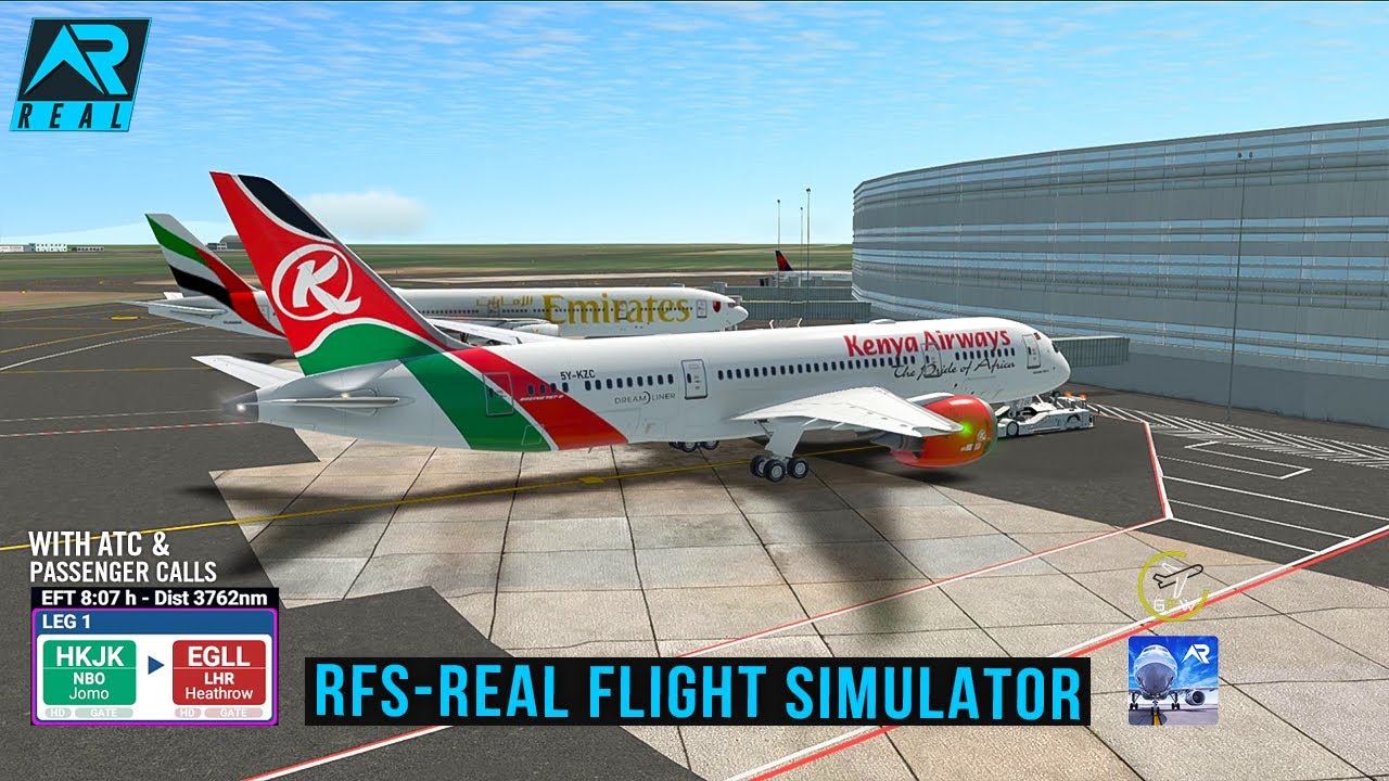 RFS - Real Flight Simulator- Nairobi to London ||Full Flight||B787||Kenya Airways||FullHD|RealRoute