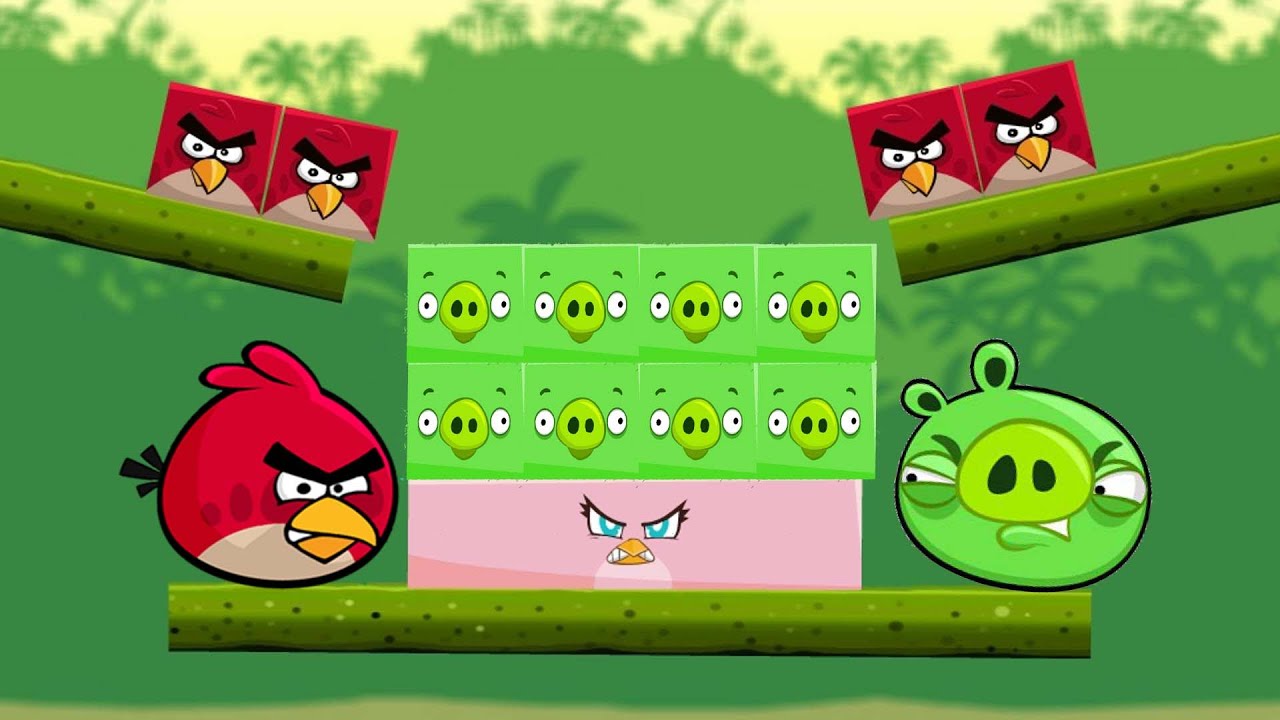 Angry Birds Kick Piggies - TRANSFORM RECTANGLE STELLA TO HELP RED BIRD KICK SQUARE PIGGIES!