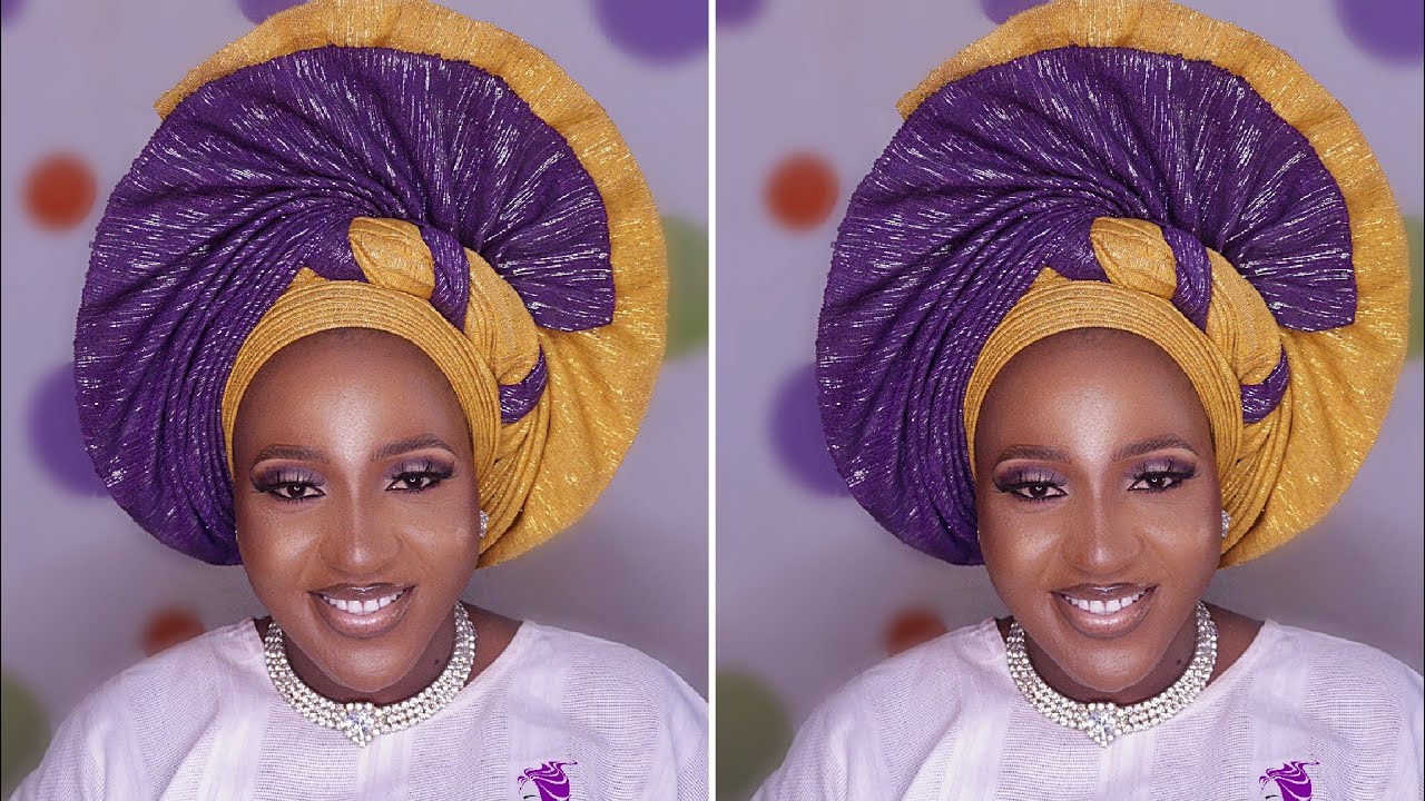 2020 Trending Gele Tutorial; How To Tie Fan Double Gele