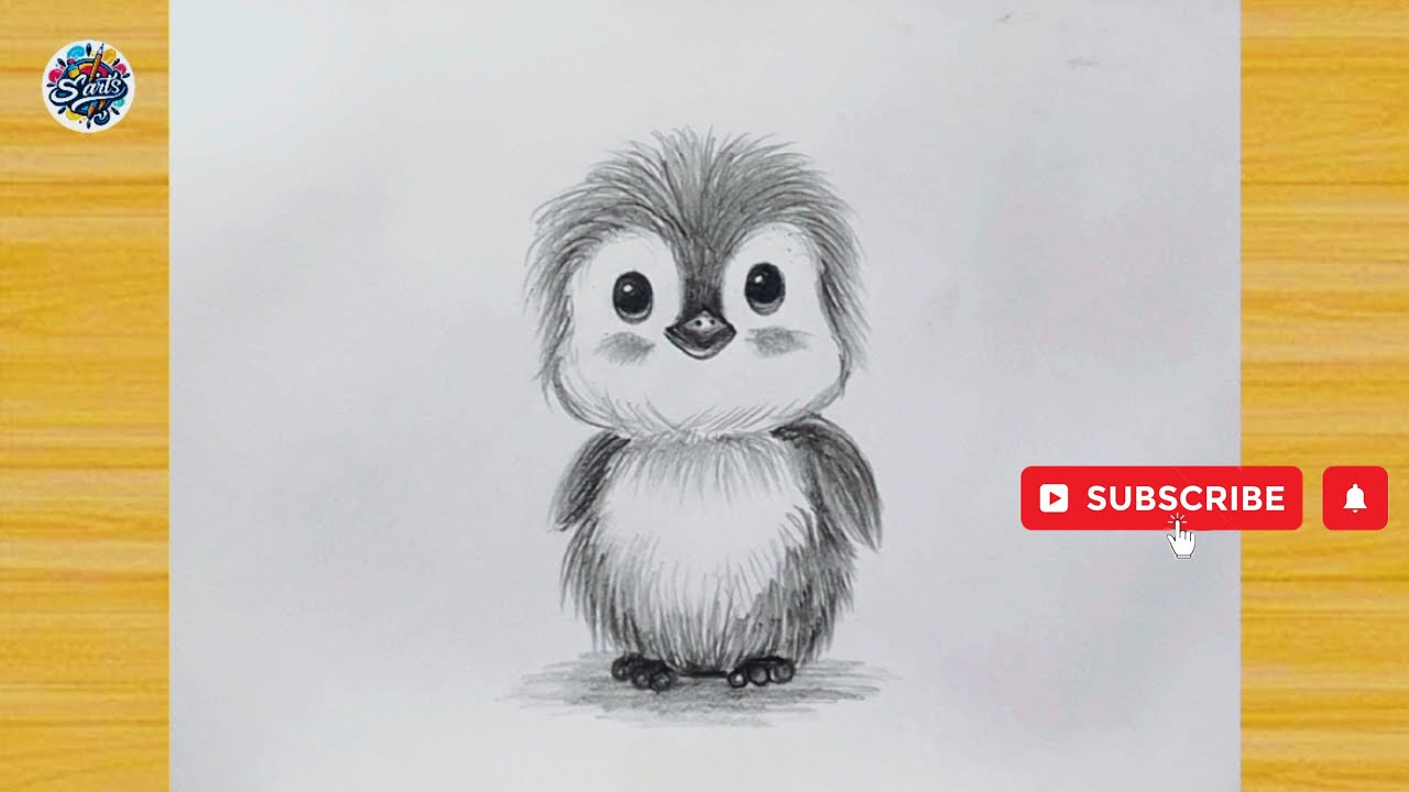How to Draw a Cute Baby Penguin 🐧 | Easy Pencil Drawing for Beginners | Step by Step Tutorial