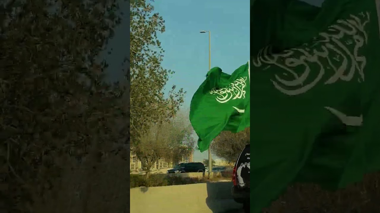 Celebration of Saudi Foundation day, going to Khobar from  Dammam.