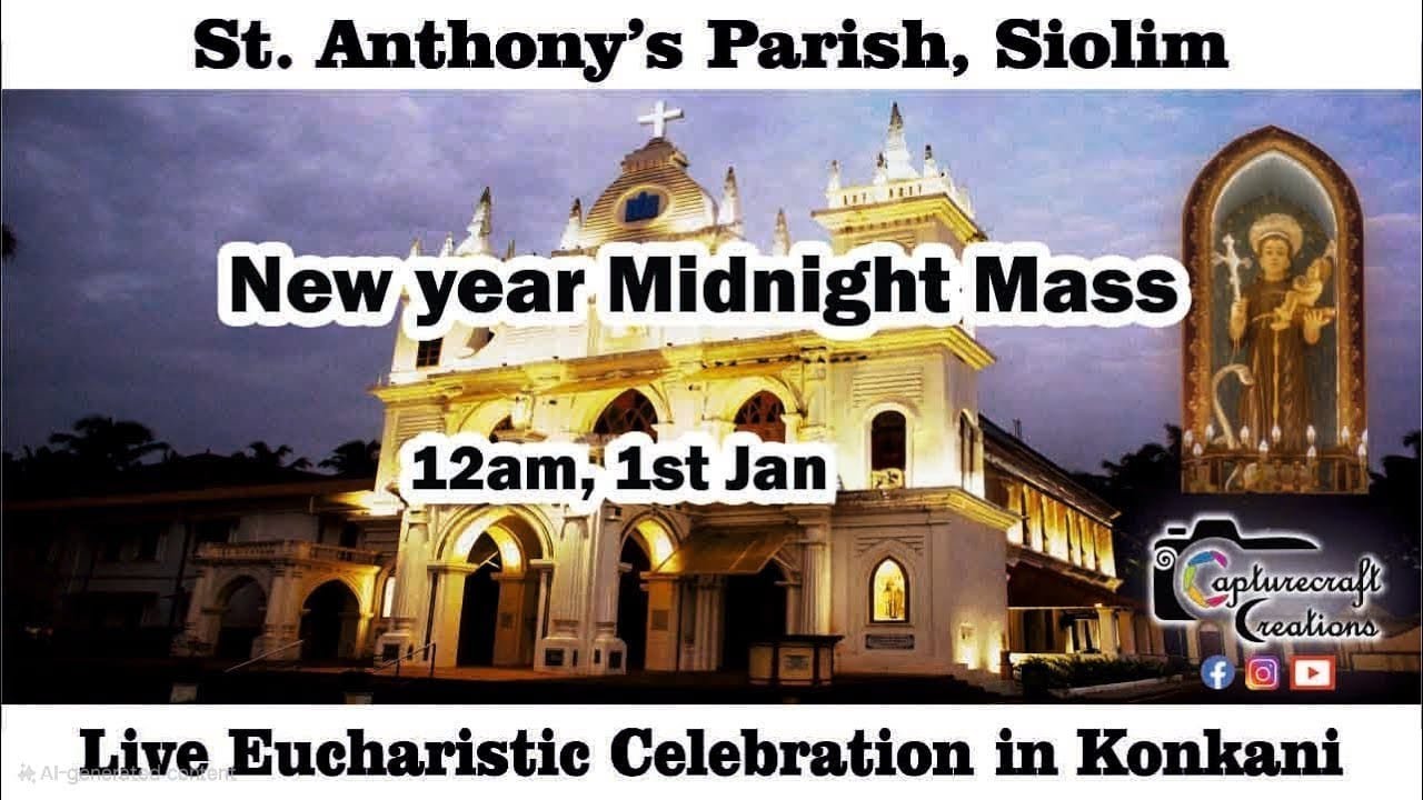 New Year Midnight Mass | 12am , 1st Jan 2026 | St Anthonys Church Siolim