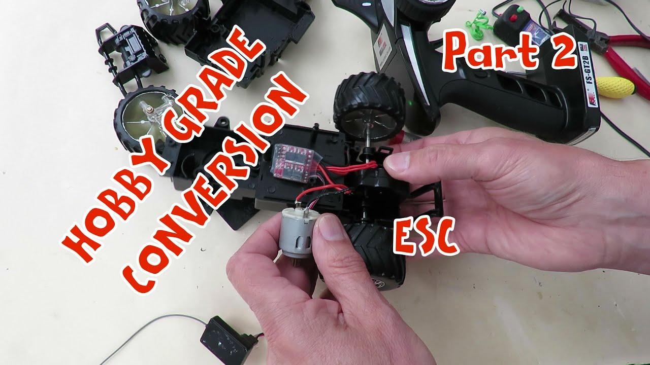 Hobby Grade RC conversion of simple wire controlled toy car Part 2 ESC & Drive Motor