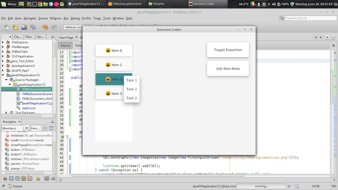 JavaFx JFoenix Tutorial #11 : JFXListView and JFXPopup