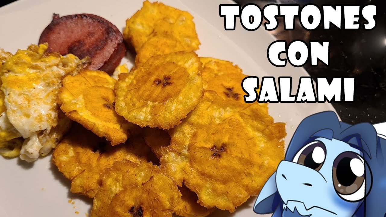 Cooking my favorite childhood dish | Tostones Con Salami