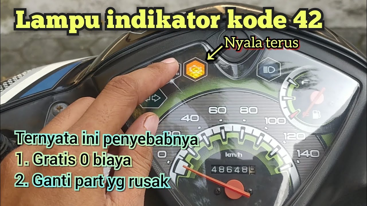 Lampu indikator injeksi Mio J kode 42 ,Mio GT nyala terus . Apa yang rusak