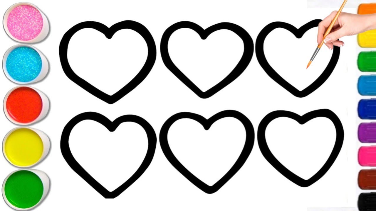 Rainbow Hearts Drawing | Satisfying Colouring | Easy Rainbow Art for Beginners