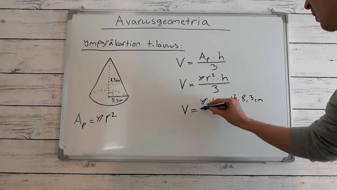 Avaruusgeometria: Ympyr&auml;kartion tilavuus