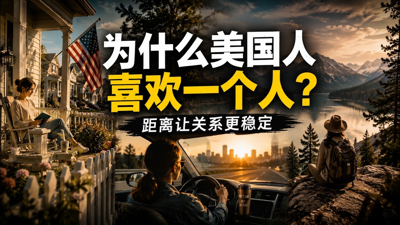 为什么美国人喜欢一个人？个人空间在美国意味着什么？为什么距离反而能让关系更稳定？孤独在这里是一种自由！从前院文化到个人空间，美国的“独处哲学”与社会信任体系全面解析——孤独不是冷漠，而是被尊重的自由。