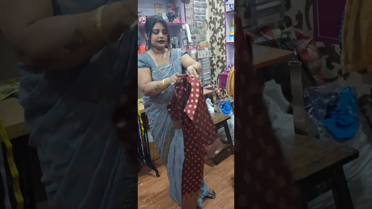 Saree re used kurti pant set designer neck. #fashion #nehaboutique 