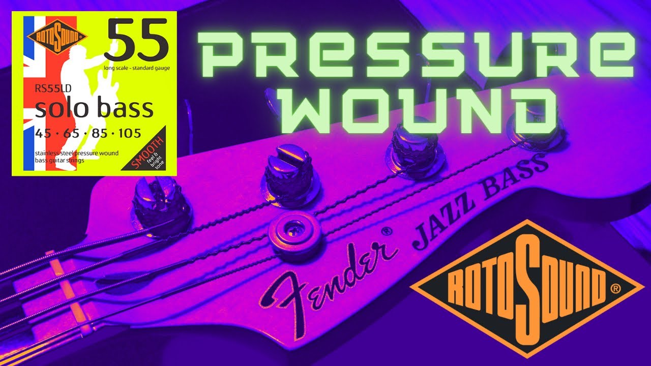 Демонстрация и обзор: струны для бас-гитары Rotosound Solo Bass 55 с намоткой под давлением