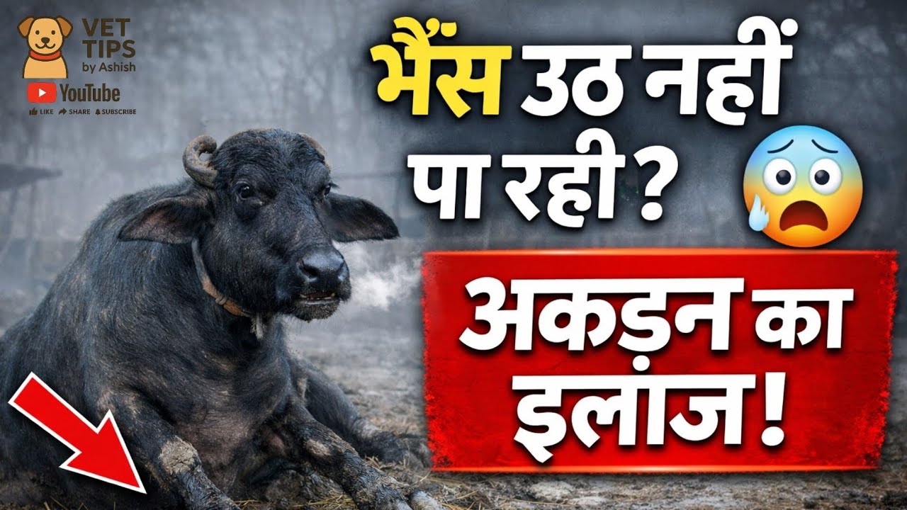 भैंस की अकड़न क्यों होती है? | 7 दिन में फर्क दिखेगा ✅️ #dairyfarming #buffalomilk @VetTipsByAshish 