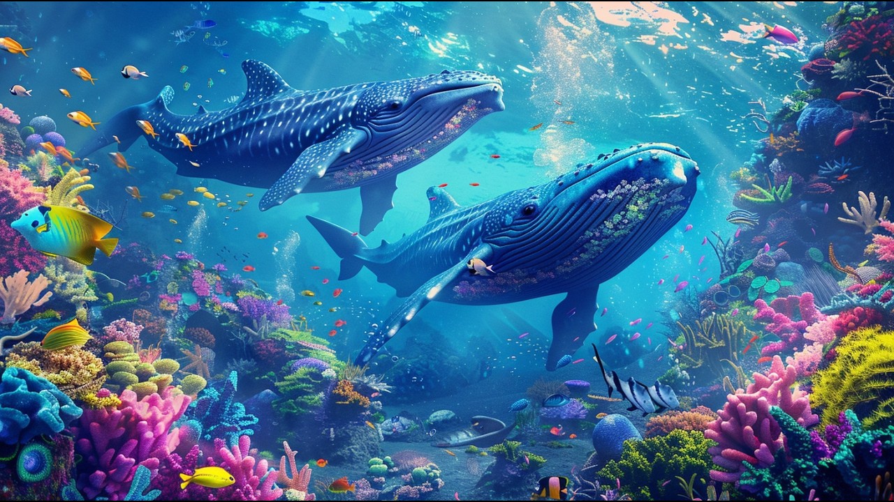 The Best 4K Aquarium - Beautiful Marine Life & Deep Blue Calm|Relaxing Music & Stress Relief