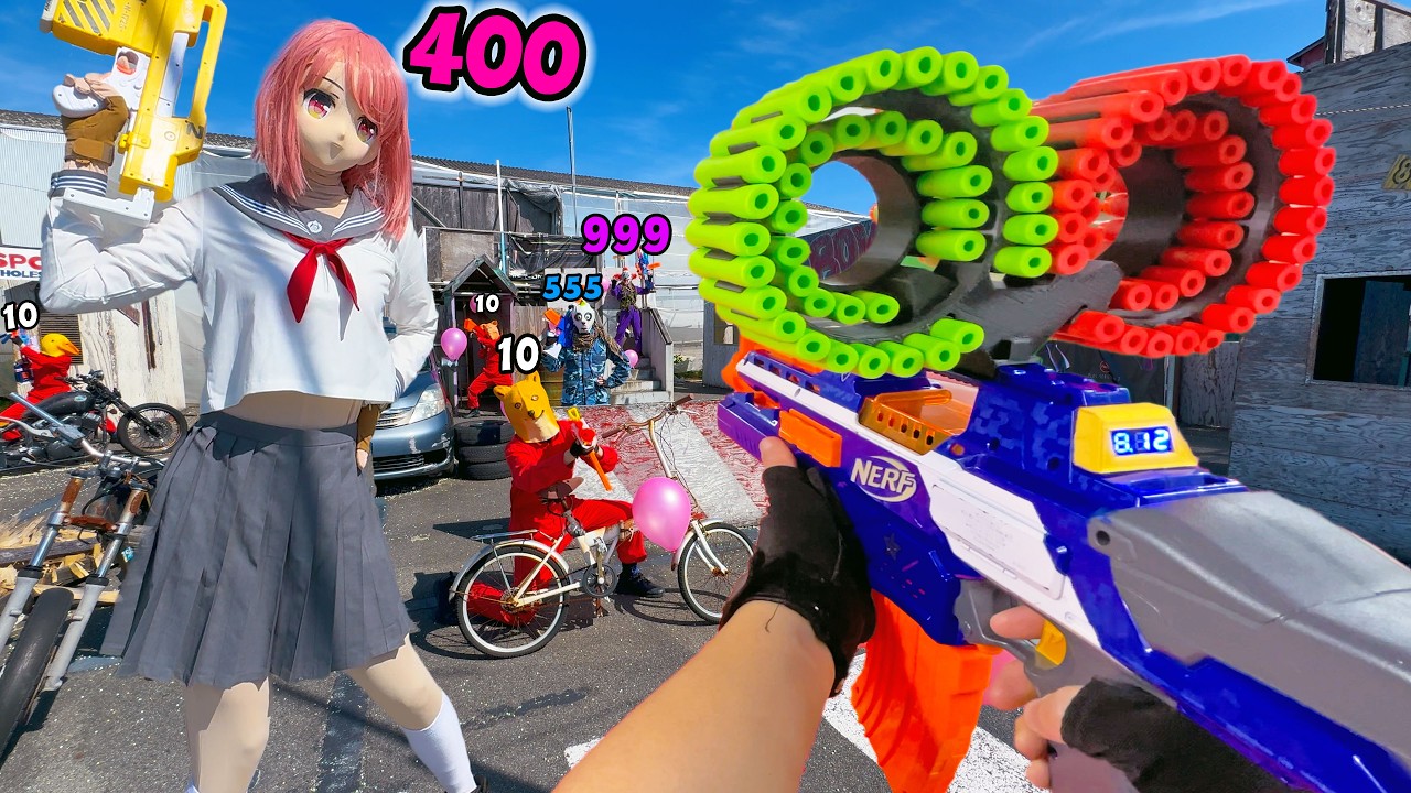 Война с бластерами Nerf | Битва в парке развлечений 148 (Шутер от первого лица с бластерами Nerf)