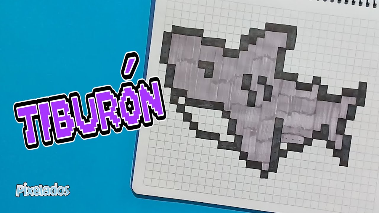 COMO DIBUJAR TIBURON PIXEL ART - PIXELADOS