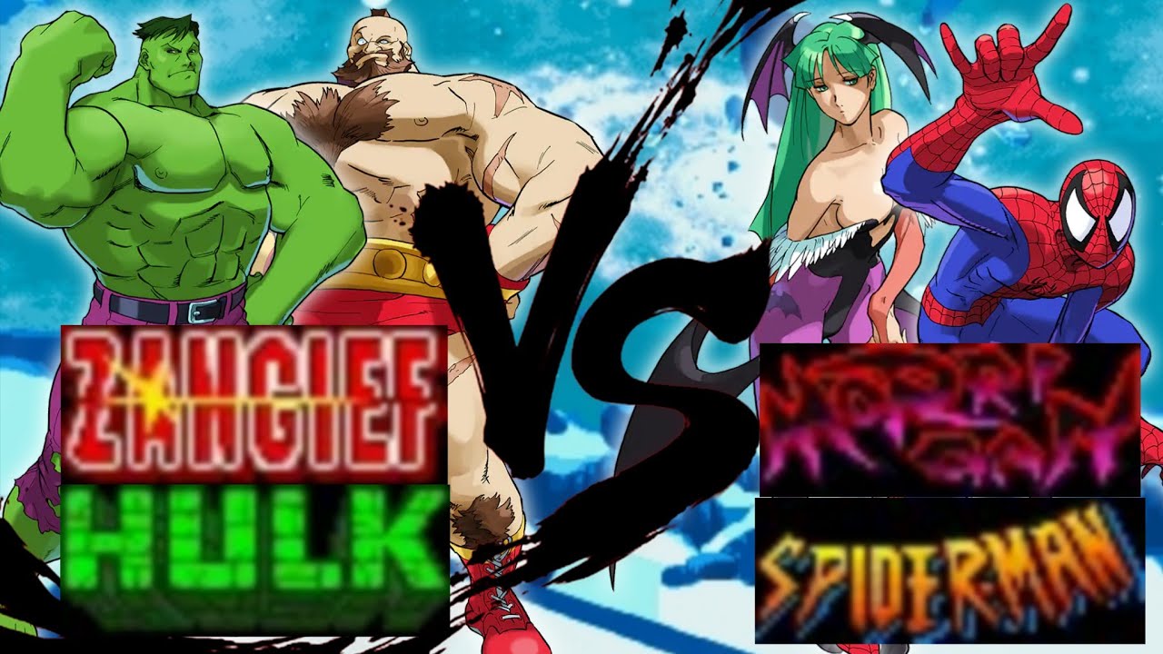 MUGEN- Zangief & Hulk Vs Morrigan & Spiderman