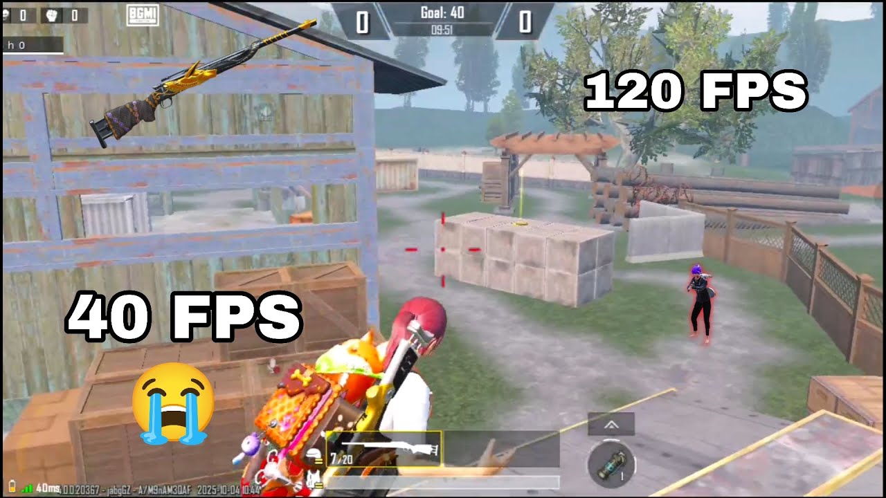 Real M24 King 40 FPS 😭 vs 120 FPS !! Bgmi Gaming 