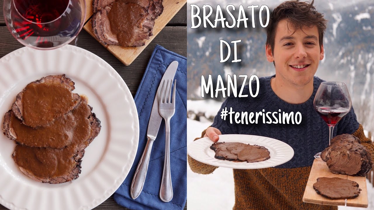 BRASATO DI MANZO TENERISSIMO - brasato di manzo al vino rosso - brasato al Barolo - ricetta facile