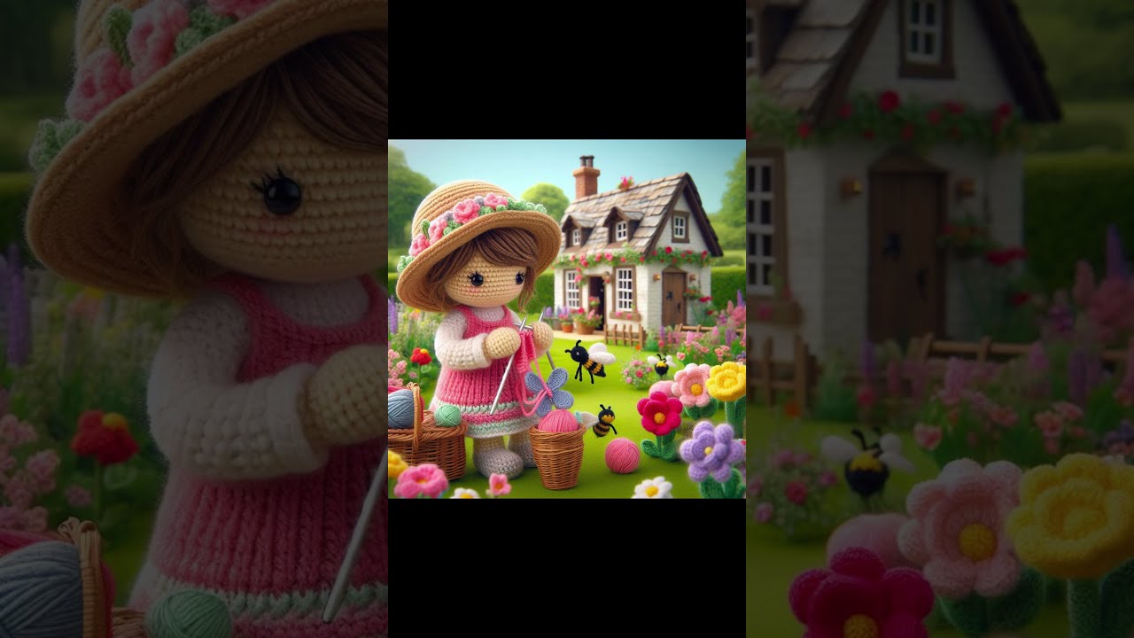 Knitting ideas in cosy environment #crochet #amigurumi #crochetdesignideas #handmade #flowers #doll