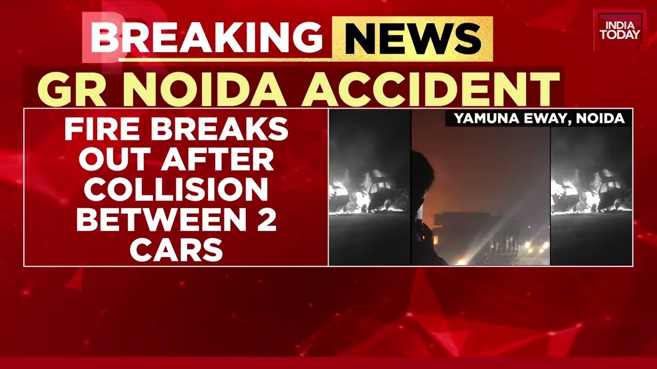 Major Accident On Yamuna Expressway: Cars Catch Fire After Collision, No Casualties Reported