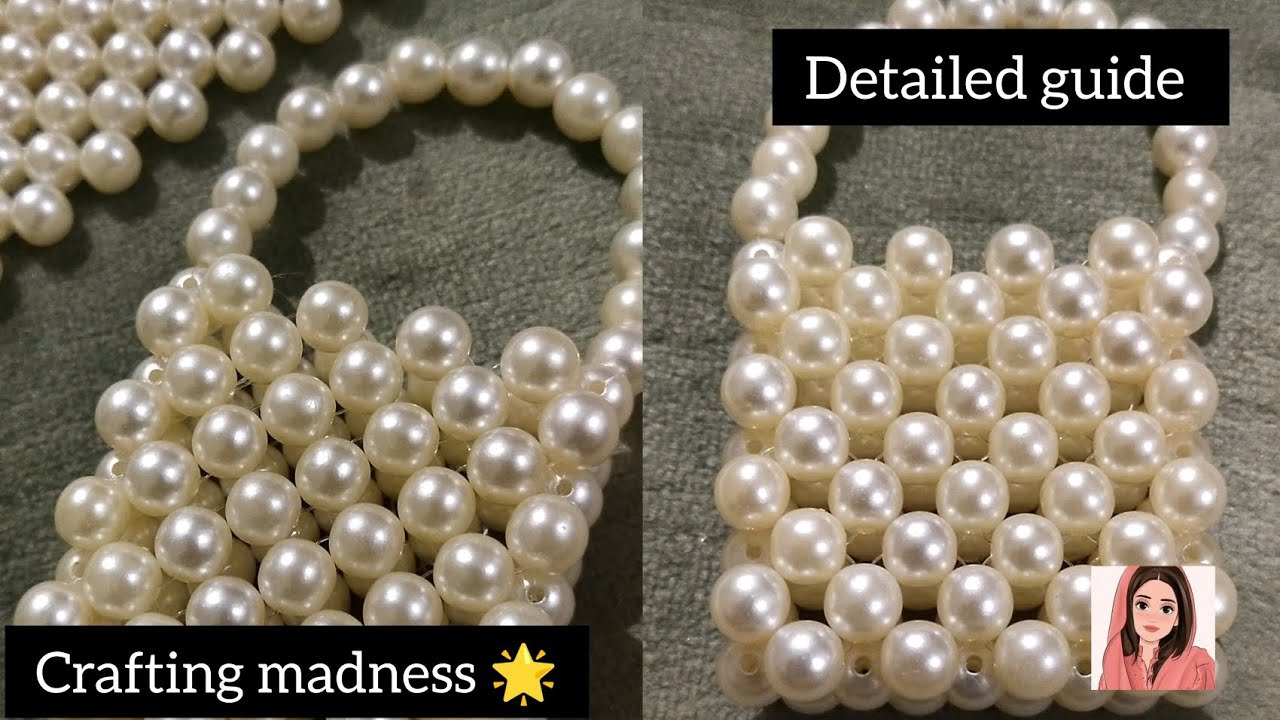 Beaded bag course: Class # 3 | How to make a mini pearl beaded bag | beaded bag detailed tutorial