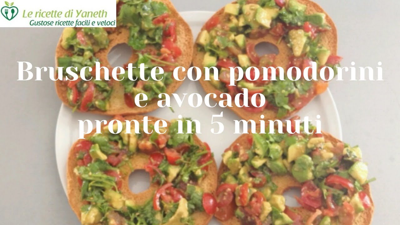 Bruschette con pomodorini e avocado