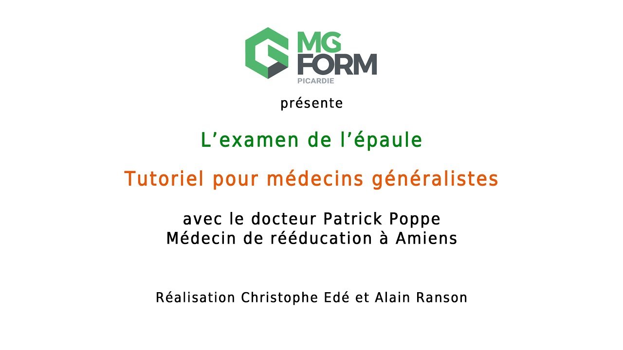 Tutoriel : Examen de l'épaule