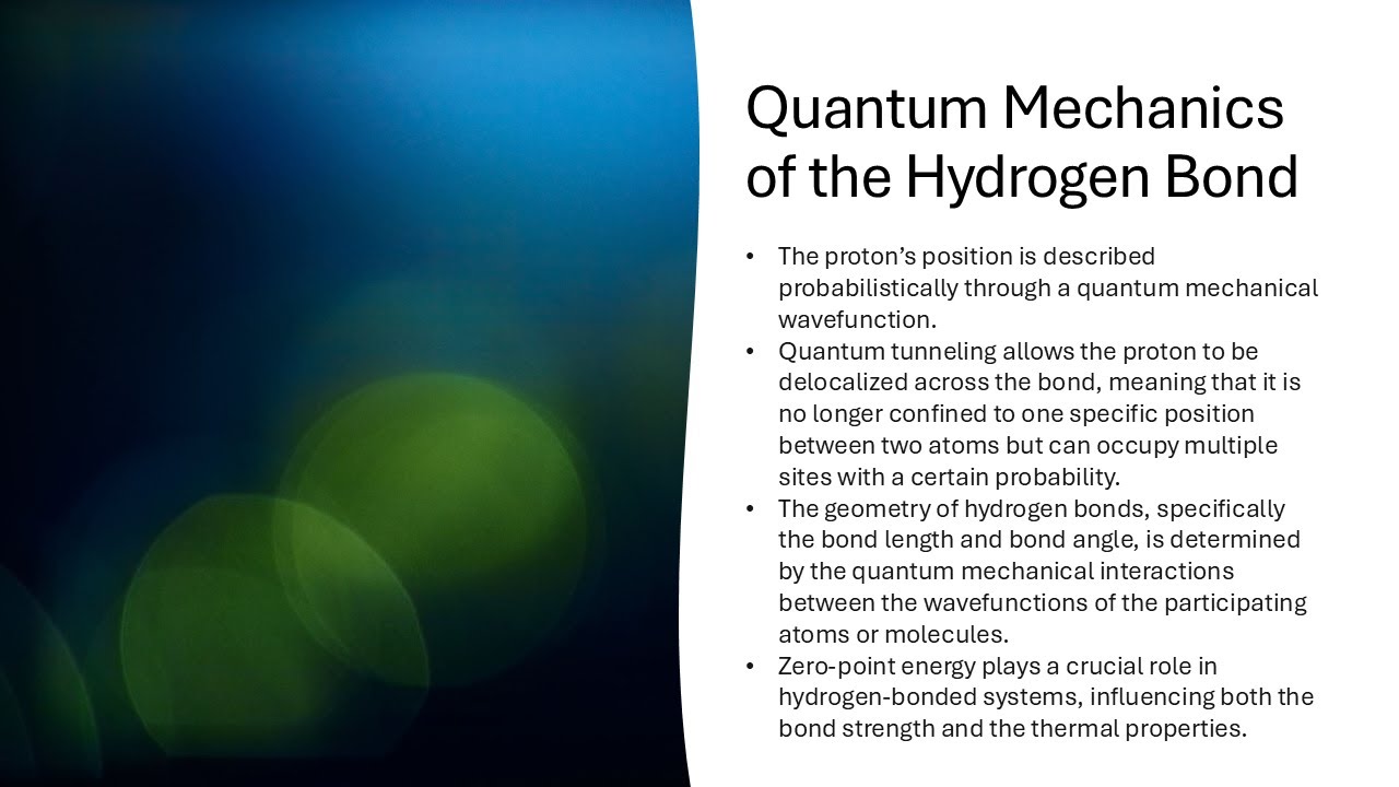 Quantum Mechanics of the Hydrogen Bond (Notes included)