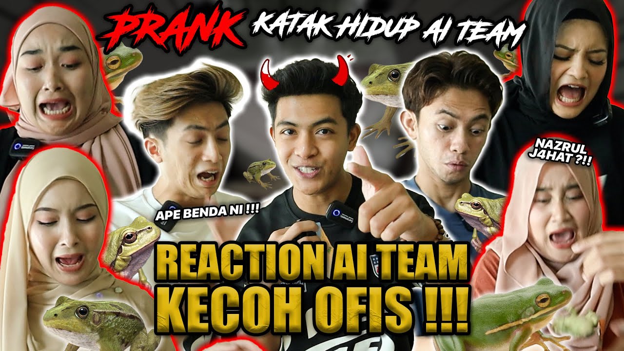 PRANK KATAK DEKAT AITEAM!!! KECOH SATU OFIS SAMPAI PENGSAN?! FARIDAH TERTUMBUK…