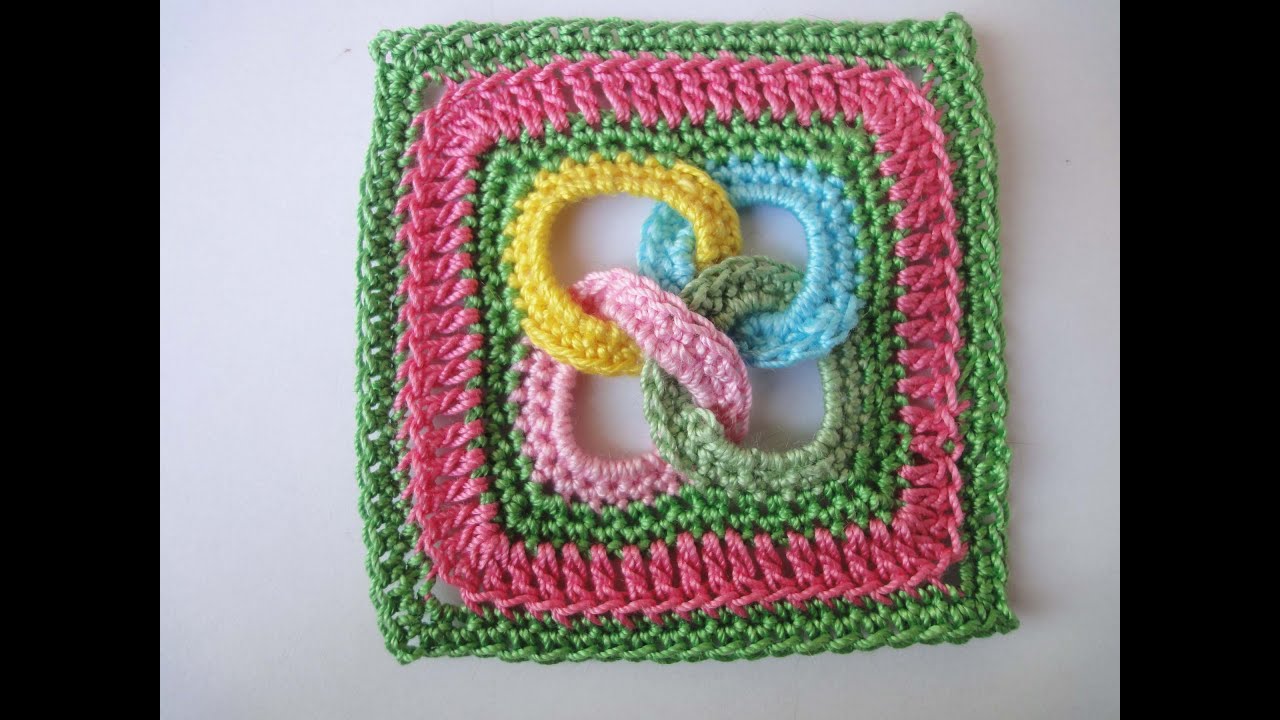 Квадрат с кольцами Square motif with rings Crochet