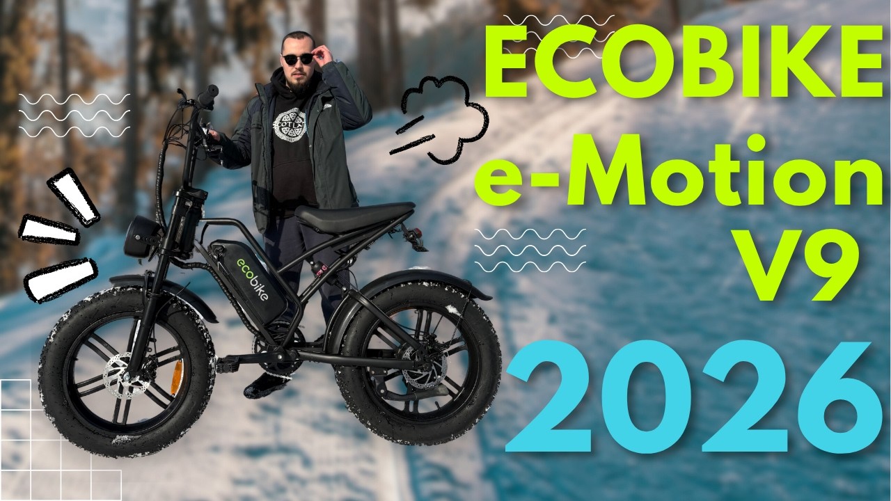 Відеоогляд потужного електровелосипеда фетбайка ECOBIKE e-Motion V9 60V 1000W з колесами 20x4 дюйми