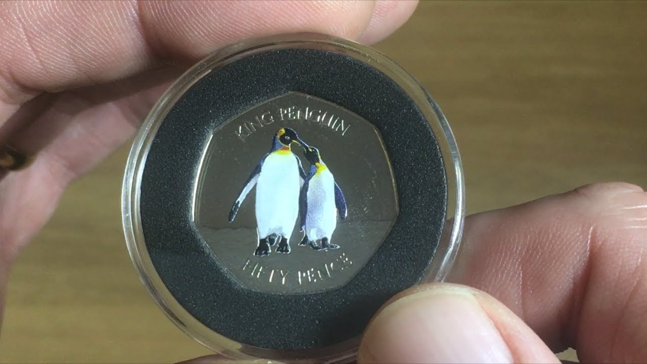 *RARE* KING PENGUIN 50p COIN || FALKLANDS || 2017 (POBJOY MINT)
