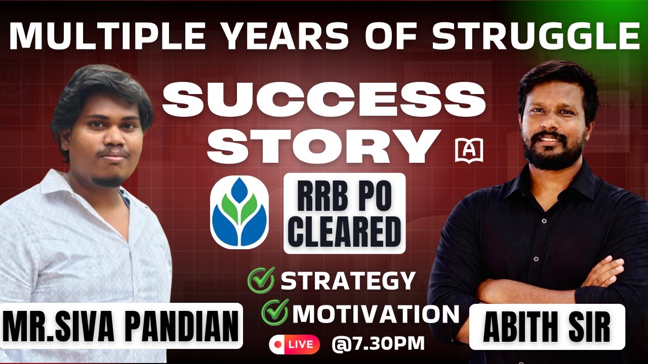 SUCCESS STORY OF Mr. SIVA PANDIYAN | RRB PO CLEARED | ASK YOUR DOUBTS!!! | BY ABITH SIR #success