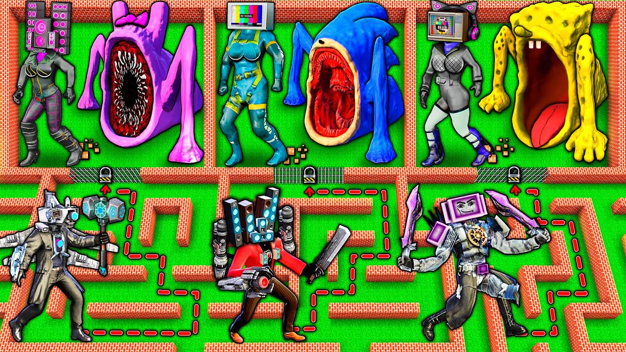 CHOOSE the RIGHT TV WOMAN to SAVE from SEA EATER MONSTERS vs SKIBIDI TOILET in MINECRAFT animation