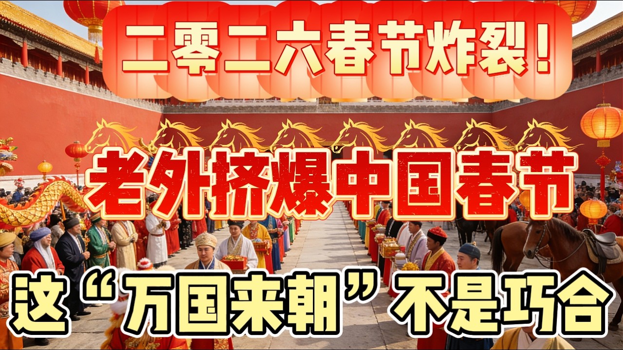 二零二六春节炸裂！街头1/3是老外，中国免签65国藏着地缘大棋？老外挤爆中国春节：日薪2500抢导游，这波“万国来朝”不是巧合？