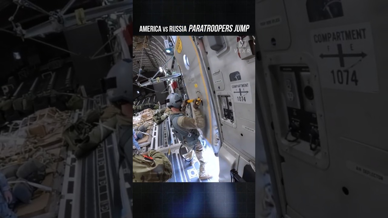 Comparison of American and Russian Paratroopers Jump