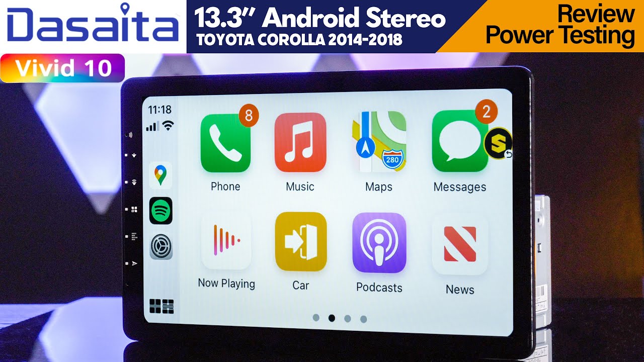 Dasaita Vivid 10 — 13,3-дюймовая Android-стереосистема с беспроводным Apple CarPlay и Android Auto