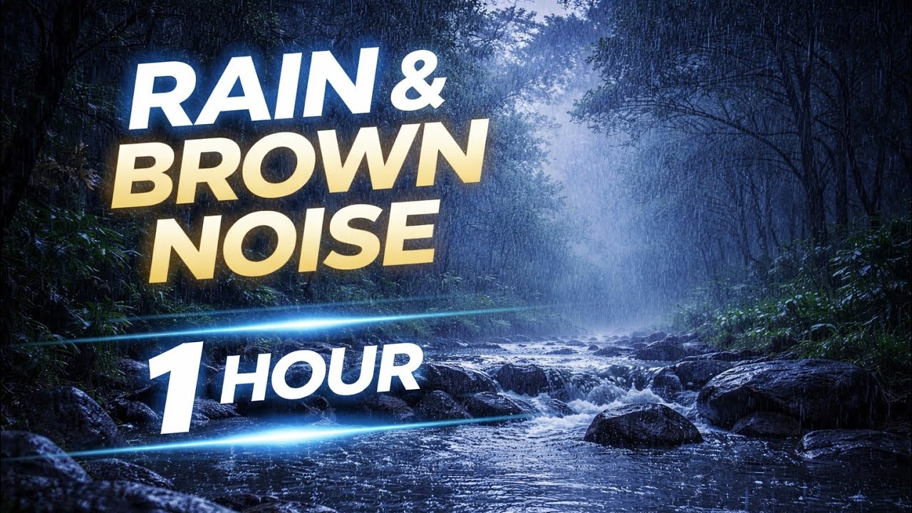 Rain & Brown Noise • Deep Sleep & Power Nap • 1 Hour Black Screen