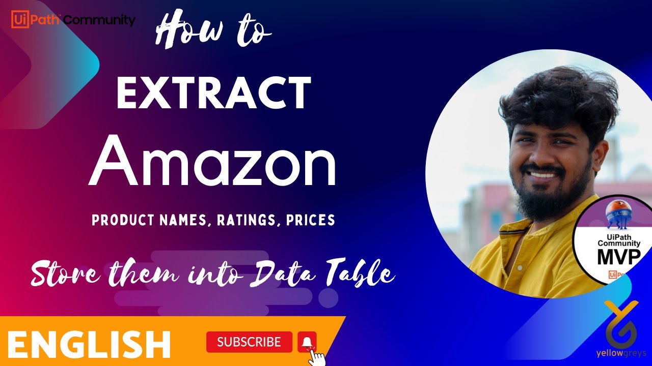 UiPath | Data Scraping | How to Extract Amazon Product Names, Prices, Ratings | English